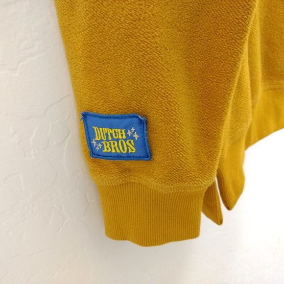 DUTCH BROTHERS Sweatshirt Men's S Gold Fleece Logo Ribbed Accent Long Sleeves‎ - Picture 5 of 12